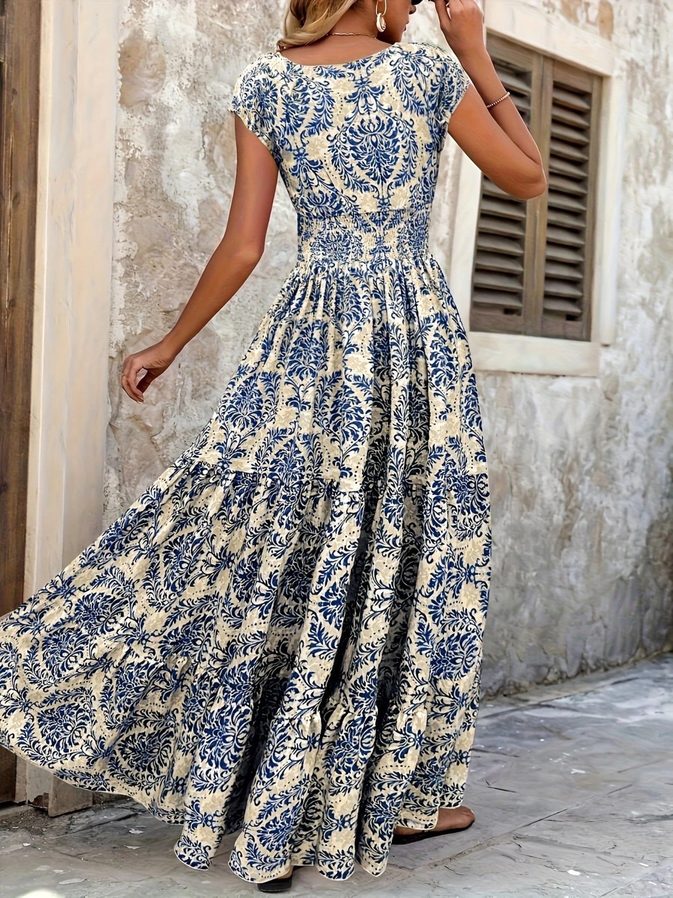 blue cap sleeve maxi dress HELLO MOLLY The Valentina Cap Sleeve Satin Maxi Dress Blue
